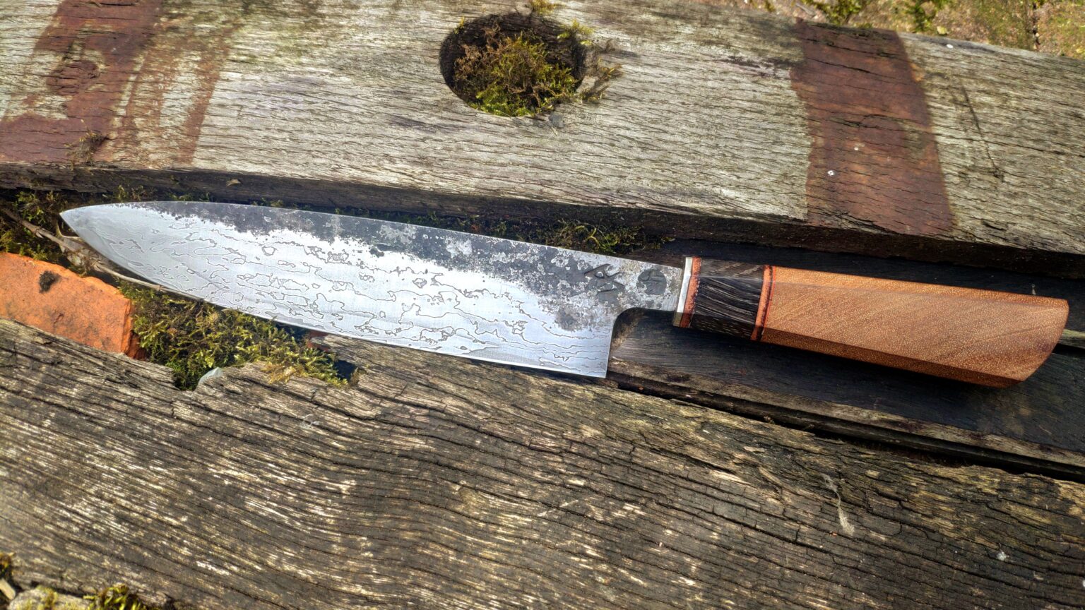 Suminigashi 23 Layer Steel Gyuto with mahogany and bog oak handle