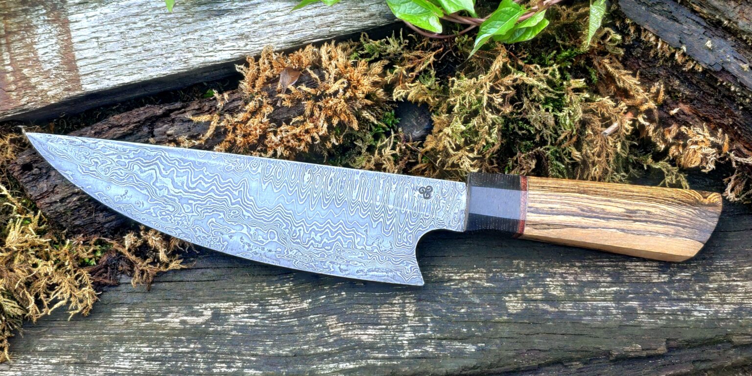 Western Style Damascus Steel Chef Knife with Bocote Handle