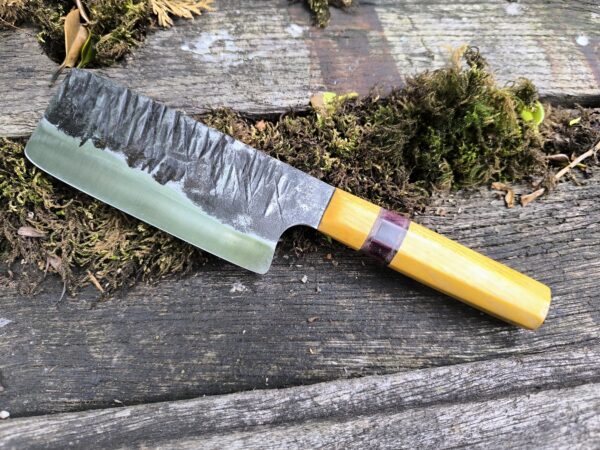Hand Forged Nakiri Style Kitchen Knife (#38) - Image 2