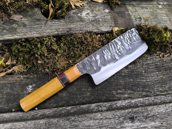 Hand Forged Nakiri Style Kitchen Knife (#38)