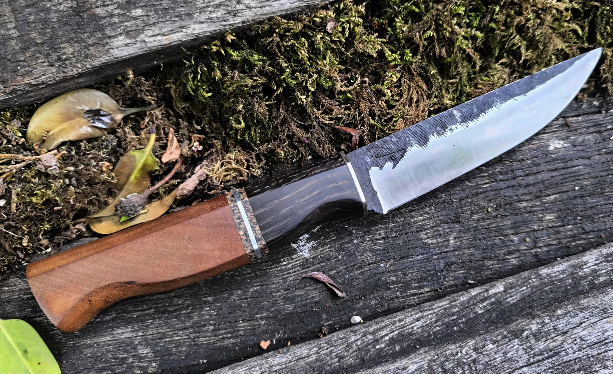 Hand Forged Kitchen Knife — Recycled Steel #(39)
