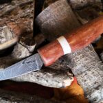 Hand Forged Damascus Steel Sloyd Knife (#50)