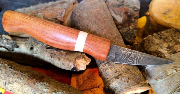 Hand Forged Damascus Steel Sloyd Knife (#50) - Image 2