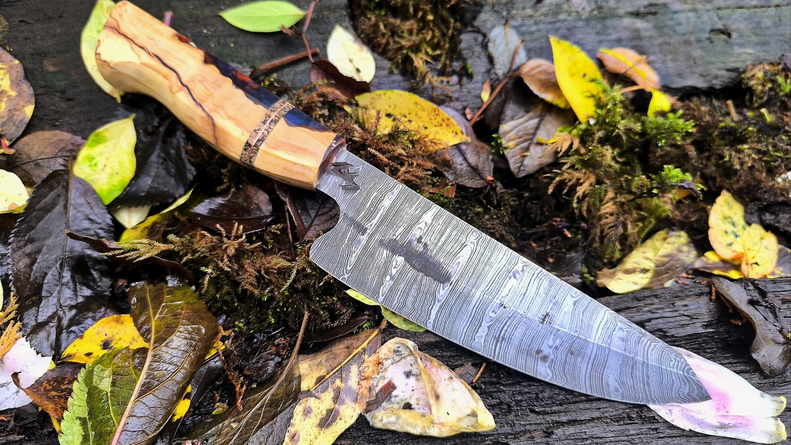 Hand Forged Damascus Steel Petty Knife — 150mm Blade (#56)