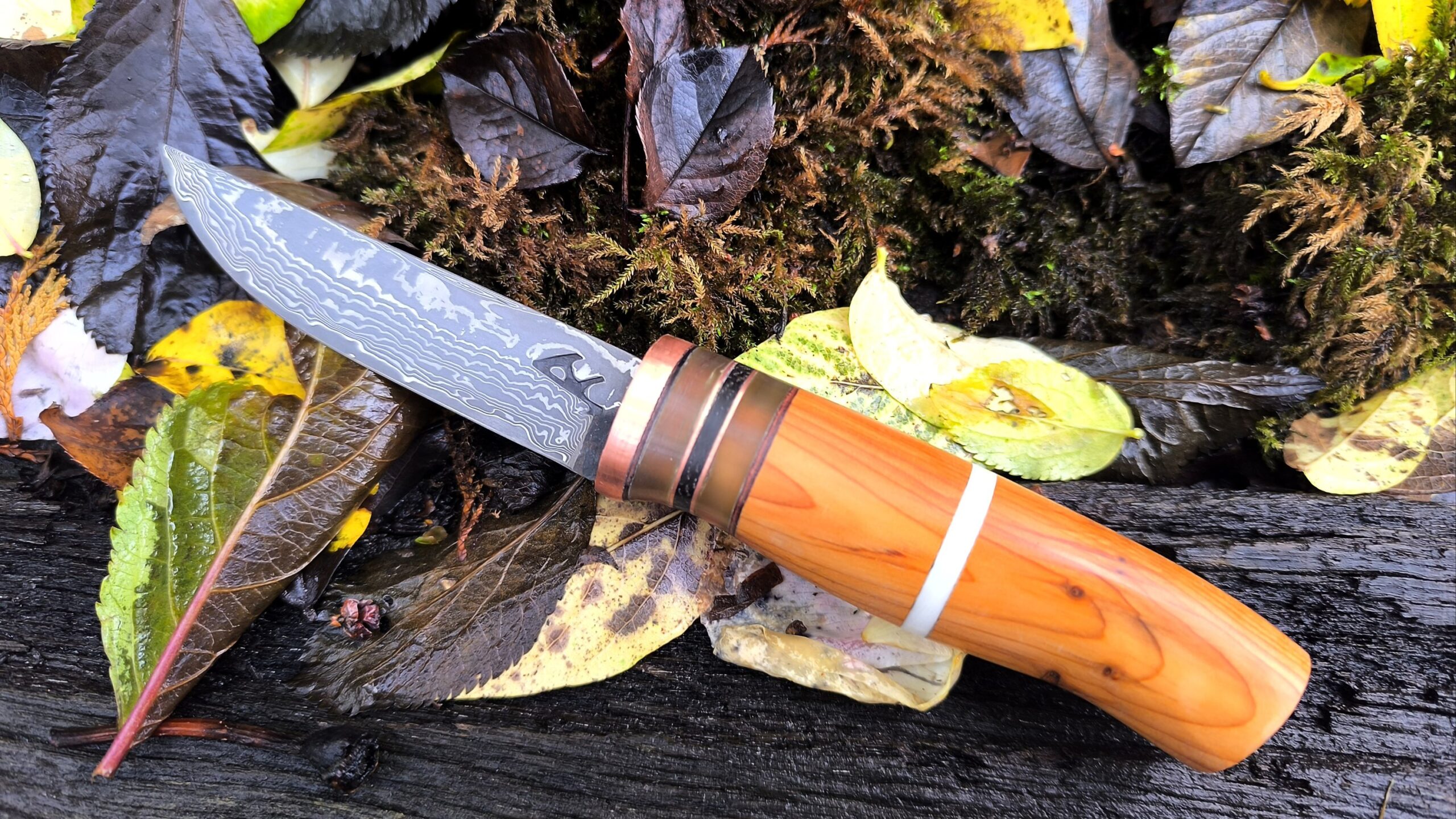 Custom Hand Forged Puukko Knife — 67 layer Vg10 Stainless steel  (#58)