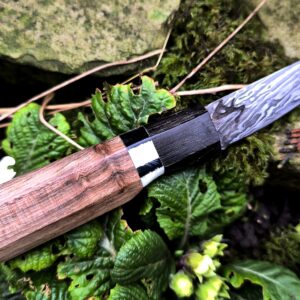 Hand Forged Damascus Steel Pairing Knife — Walnut Handle (#64)