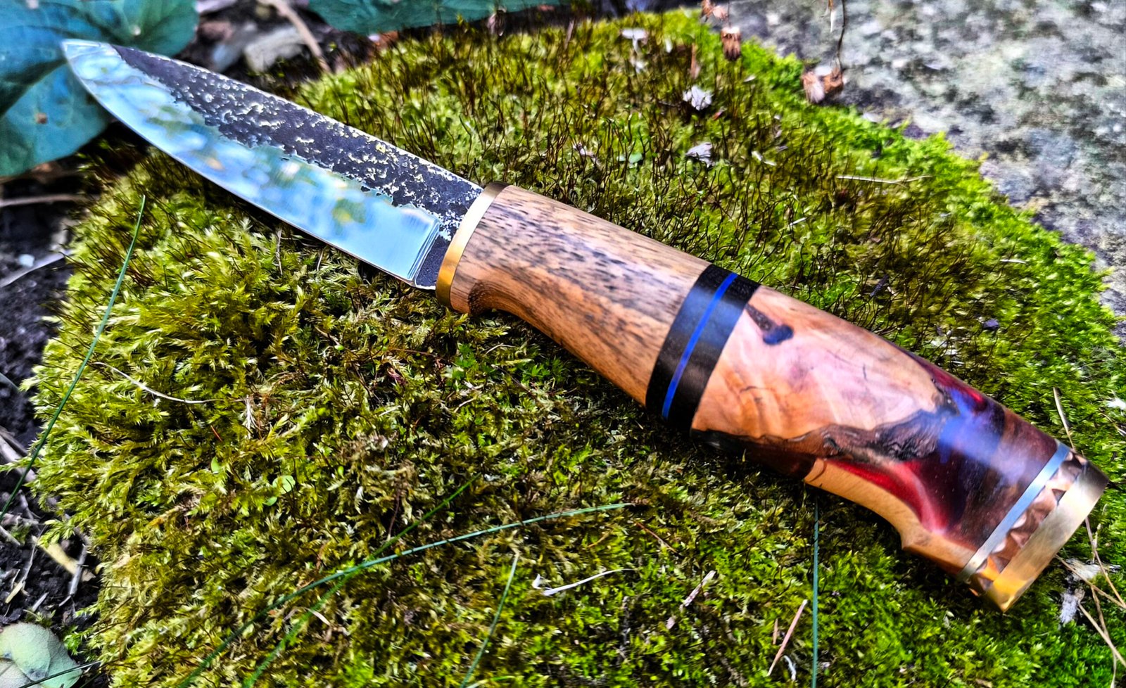 Spear Point Bushcraft Knife — Hand Forged Stainless Steel (#83) - Image 2