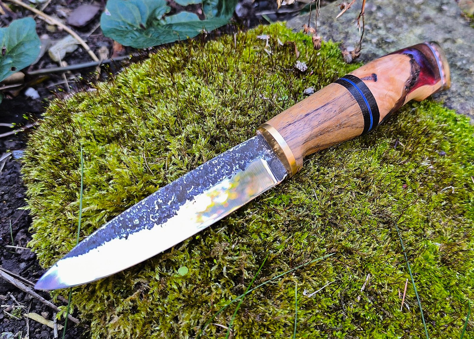 Spear Point Bushcraft Knife — Hand Forged Stainless Steel (#83) - Image 4