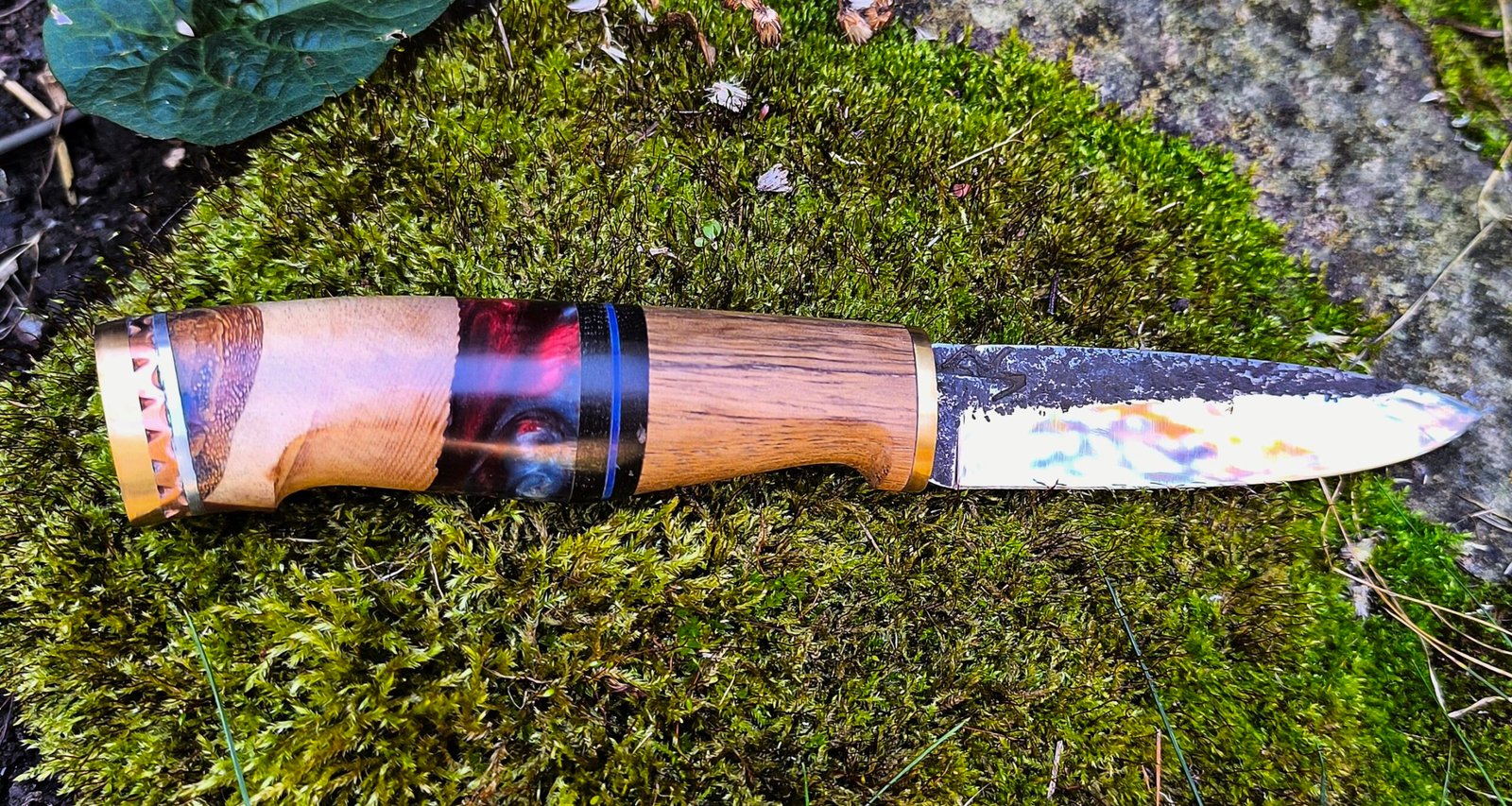 Spear Point Bushcraft Knife — Hand Forged Stainless Steel (#83) - Image 3