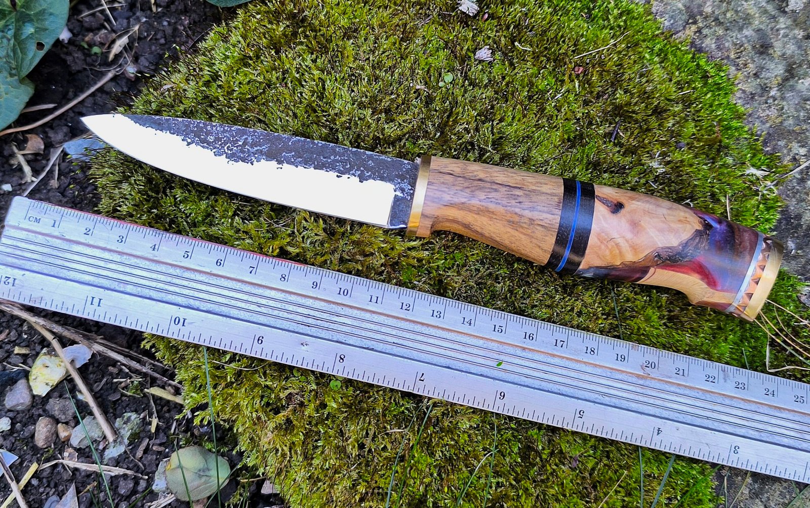 Spear Point Bushcraft Knife — Hand Forged Stainless Steel (#83) - Image 7