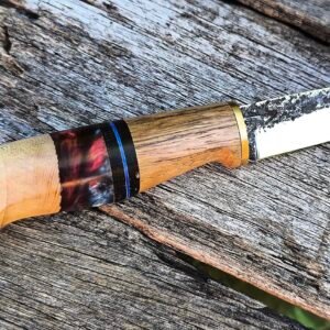 Spear Point Bushcraft Knife — Hand Forged Stainless Steel (#83)